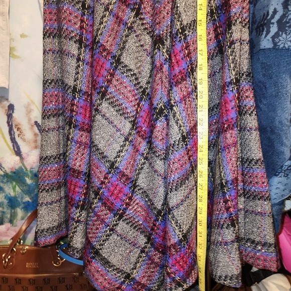 Vintage Evan Picone Tartan Plaid Wool Midi Skirt With Lining - Picture 14 of 14